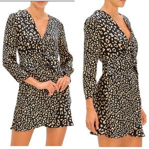 NWT RIXO London Lilly Animal Print Silk Mini Dress
